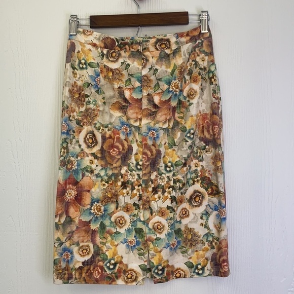 Zara - Vintage Bright Floral A - Line Skirt Size Small - Picture 6 of 10